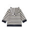 Sweat zippé bébé garçon en jersey lourd rayé beige COQUILLE/azul SMOKING