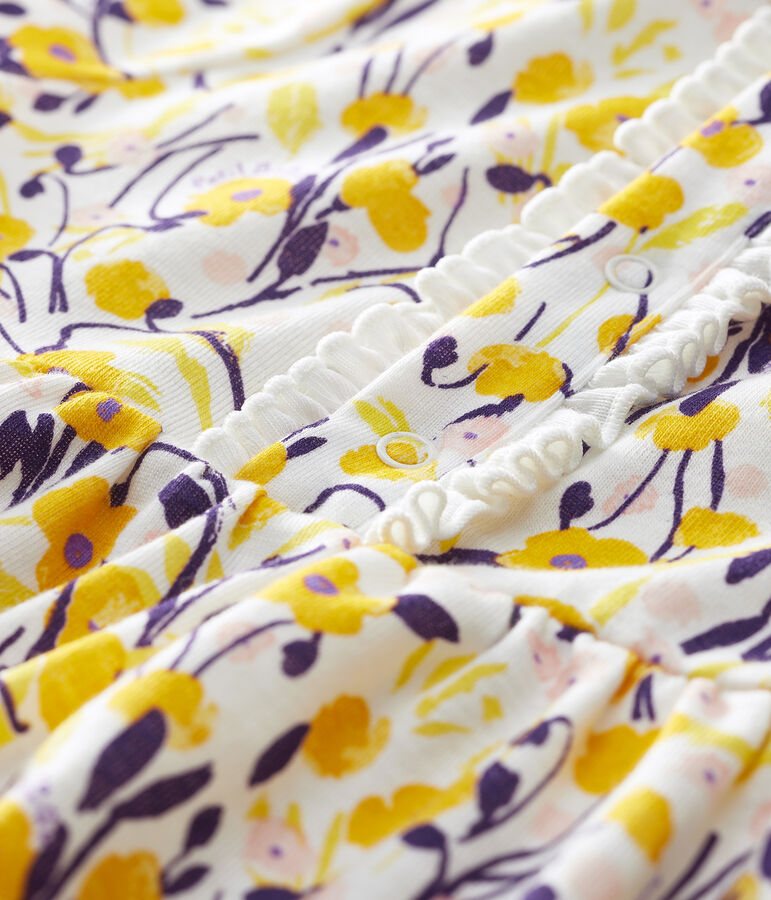 Vestido de manga corta para beb&eacute; ni&ntilde;a blanco MARSHMALLOW/blanco MULTICO