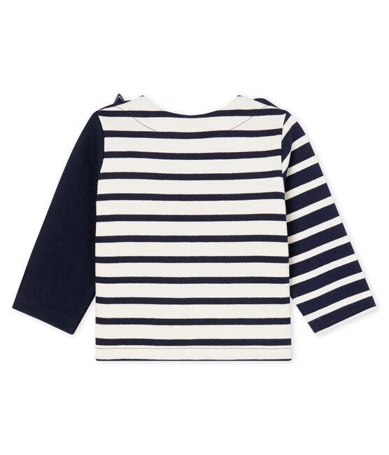 Jersey marinero renovado para bebé niño beige COQUILLE/azul SMOKING