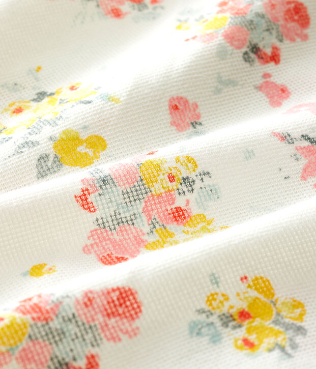 Mono corto estampado para beb&eacute; ni&ntilde;a blanco/multicolor