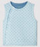 Chaleco reversible azul de punto acanalado enguatado para bebé niño azul FRAICHEUR/blanco MULTICO