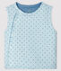 Chaleco reversible azul de punto acanalado enguatado para bebé niño
