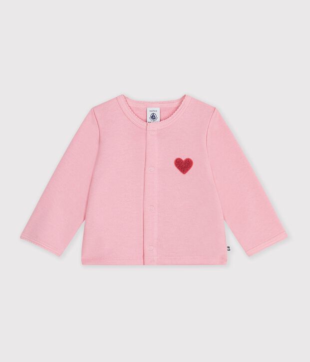 C&aacute;rdigan de algod&oacute;n liso con insignia de coraz&oacute;n para beb&eacute; CHARMI
