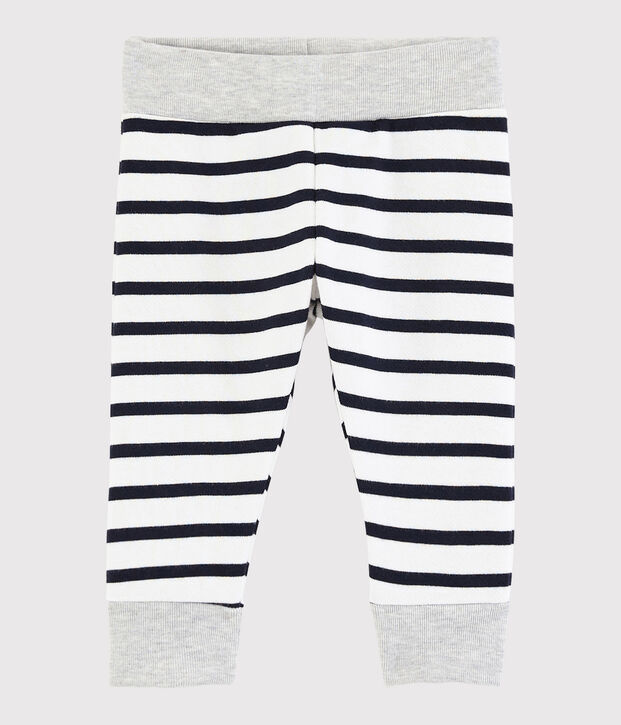 Pantal&oacute;n a rayas para beb&eacute; ni&ntilde;o blanco/azul