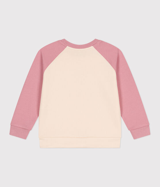 Sudadera infantil unisex de algodón rosa CHARME/blanco MULTICO