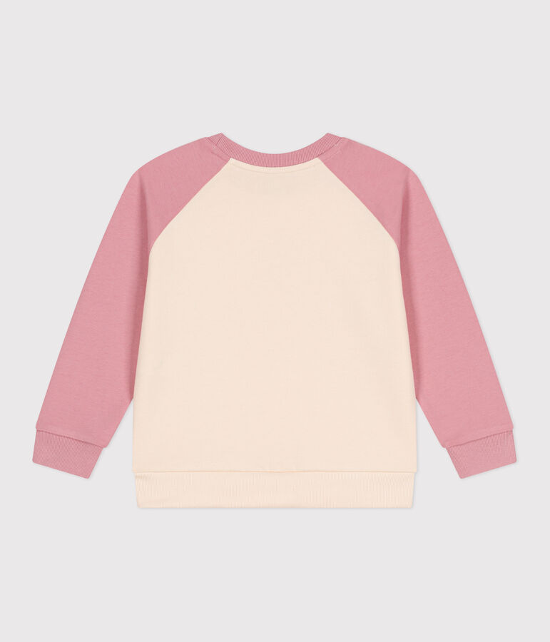 Sudadera infantil unisex de algod&oacute;n rosa CHARME/blanco MULTICO