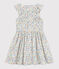 Vestido de manga corta de popelina de niña blanco MARSHMALLOW/blanco MULTICO