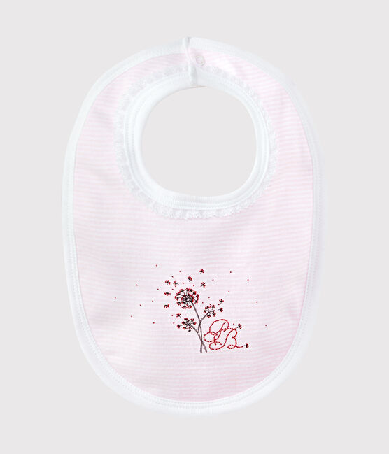 Babero forrado bebé niña rosa VIENNE/blanco ECUME