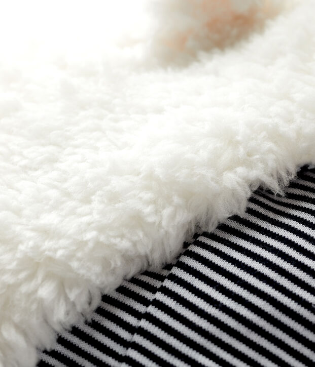 Gorro de sherpa para beb&eacute; ni&ntilde;a/ni&ntilde;o blanco