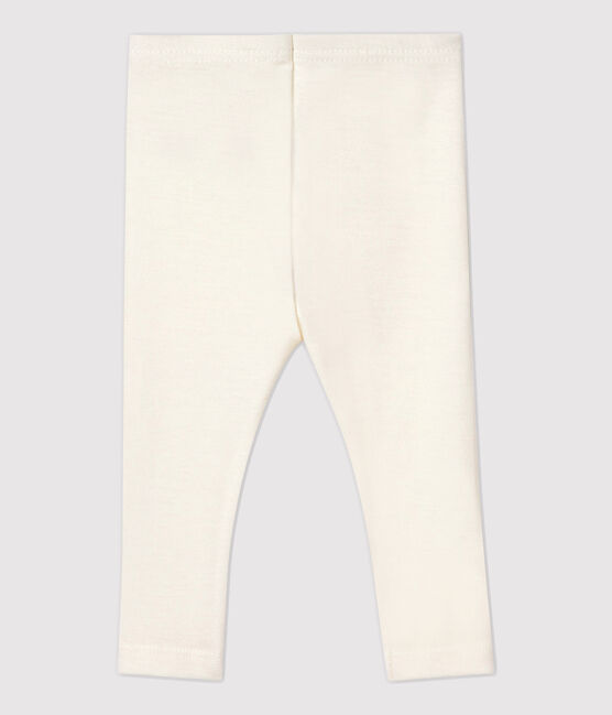 Pantalón de lana y algodón para bebé blanco MARSHMALLOW