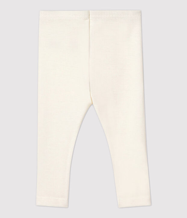 Pantal&oacute;n de lana y algod&oacute;n para beb&eacute; blanco