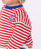 Camiseta de manga larga de algodón a rayas para bebé rojo POMPEI/ MILK