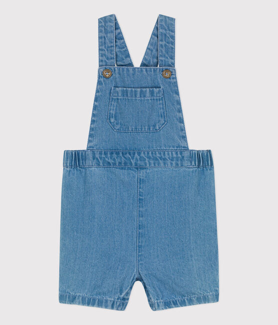 Peto corto de tejido vaquero ligero para bebé azul DENIM CLAIR