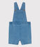 Peto corto de tejido vaquero ligero para bebé azul DENIM CLAIR