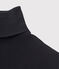 Camiseta de cuello alto emblemática de algodón de mujer negro NOIR
