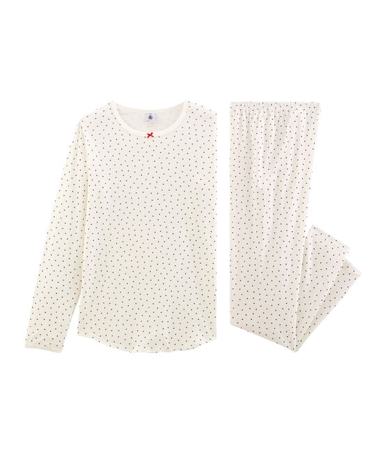 Pijama de punto para chica blanco MARSHMALLOW/blanco MULTICO