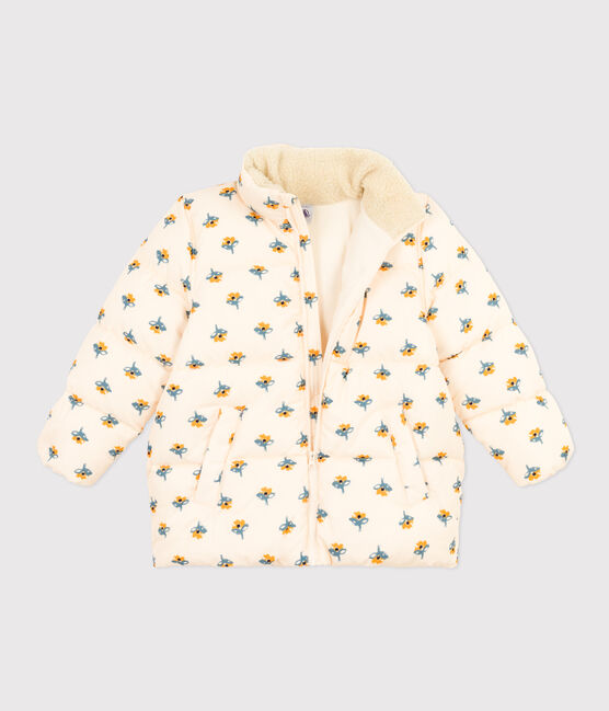 Chaqueta acolchada con capucha retráctil de niña blanco AVALANCHE/ MULTICO