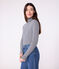 Camiseta de cuello alto Icónica de algodón para mujer azul SMOKING/blanco MARSHMALLOW
