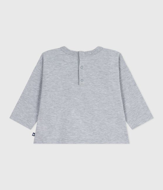 Camiseta de algodón de manga larga con estampado de ballena para bebé gris FUMEE CHINE
