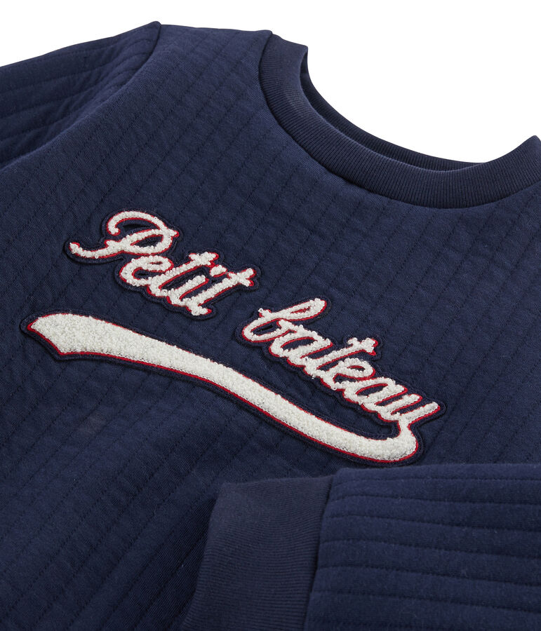 Sudadera de tejido t&uacute;bico de ni&ntilde;o azul