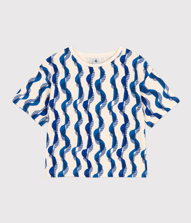 Camiseta LE BOXY estampada de algod&oacute;n para mujer crudo/multicolor