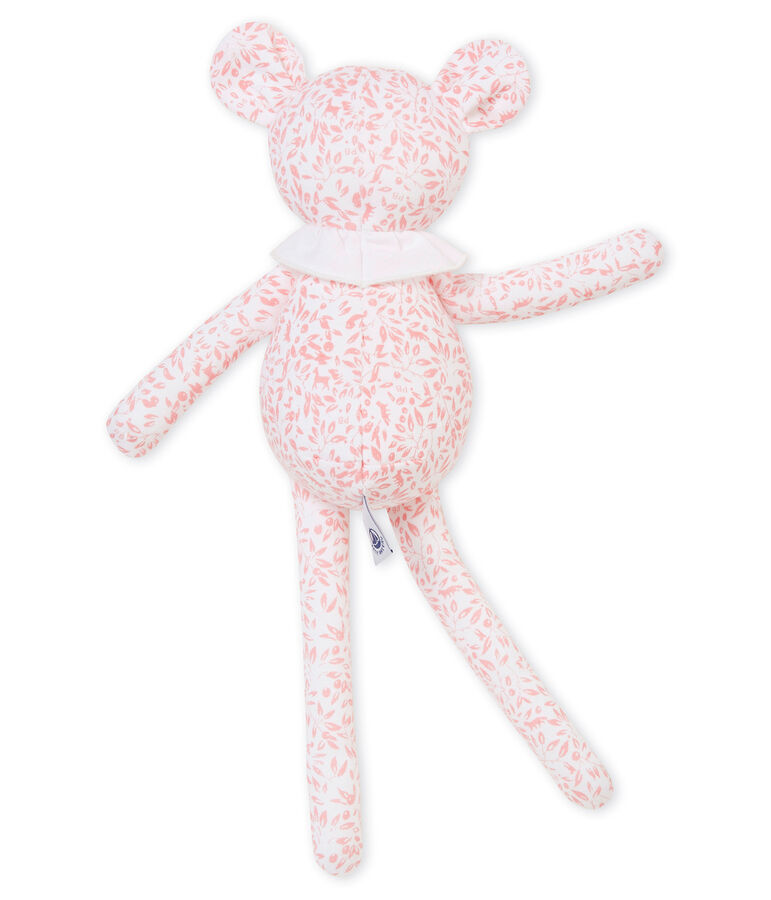 Doudou borreguito en jersey estampado blanco/rosa