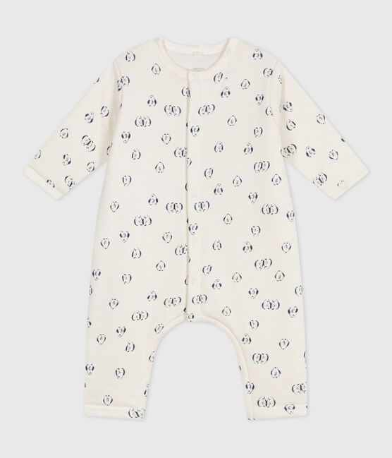 Mono de algodón enguatado con estampado de pingüinos para bebé azul MILK/ SOIR