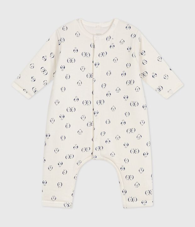 Mono de algod&oacute;n enguatado con estampado de ping&uuml;inos para beb&eacute; azul/azul