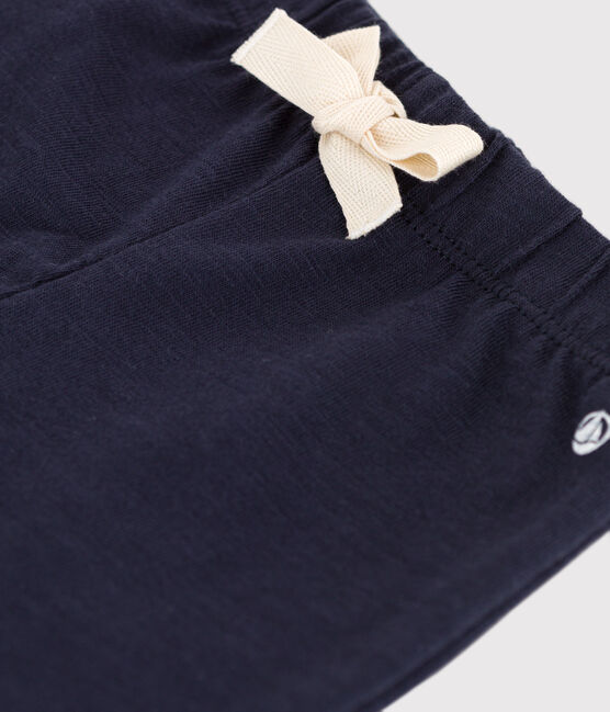 Shorts lisos de punto flameado para bebé azul SMOKING