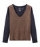 Camiseta manga larga de lino irisada para mujer azul SMOKING/rosa COPPER