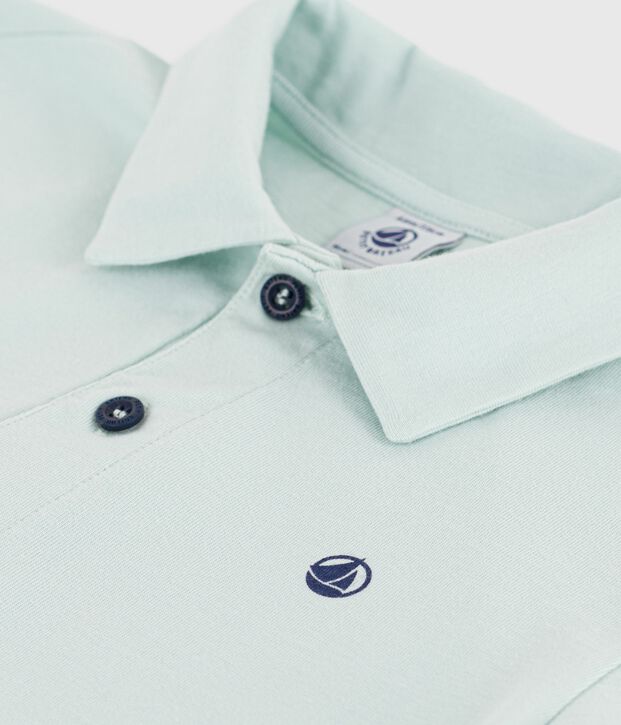 Polo infantil de algod&oacute;n de manga corta verde