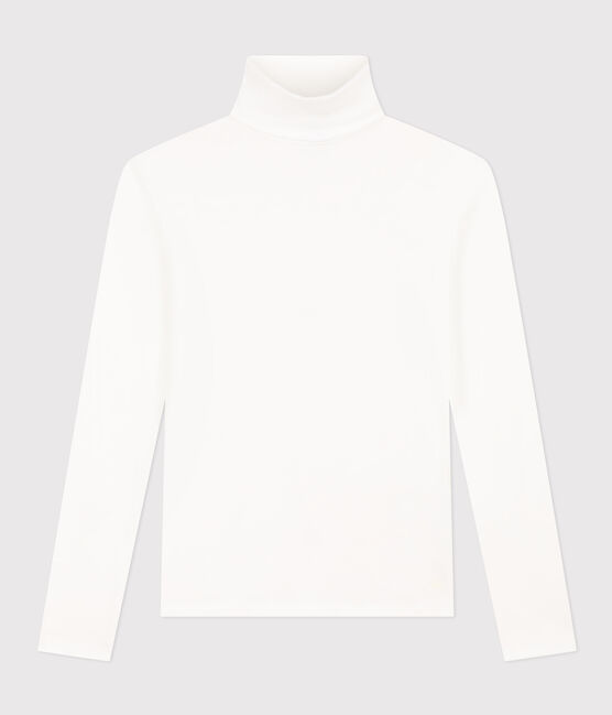 Camiseta Iconique de algodón con cuello alto para mujer blanco ECUME