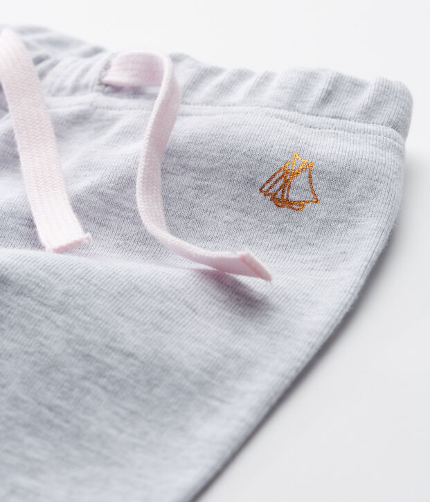 Pantal&oacute;n de punto para beb&eacute; ni&ntilde;a gris