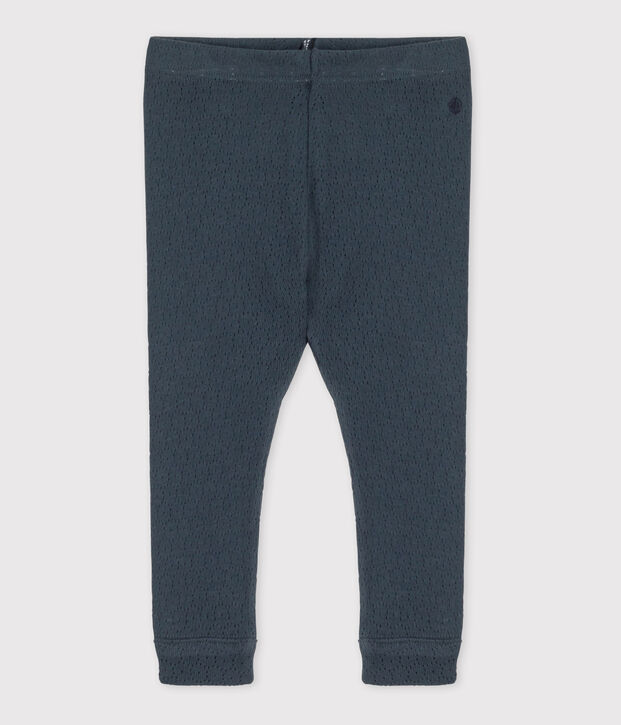 Leggings de algod&oacute;n calado para beb&eacute; gris
