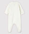 Pijama enterizo de conejo de bebé en tejido tubular de algodón ecológico blanco MARSHMALLOW/blanco MULTICO