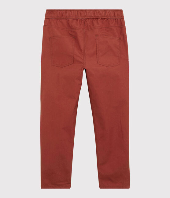 Pantalón de corte normal de sarga de algodón de niño marron OMBRIE