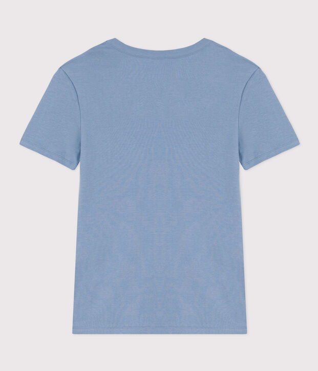 Camiseta L'ICONIQUE de algod&oacute;n con cuello redondo para mujer azul
