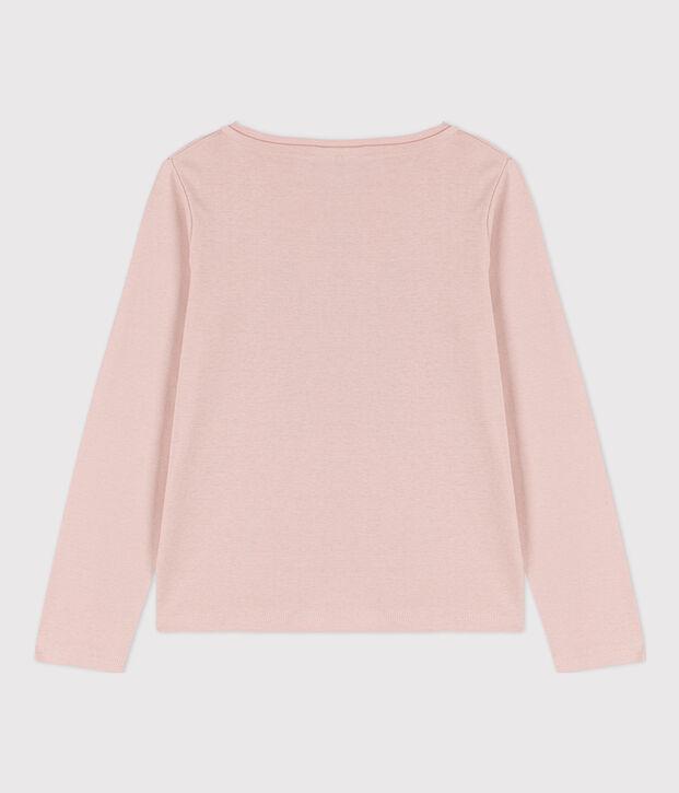 Camiseta de algod&oacute;n de manga larga de ni&ntilde;a/ni&ntilde;o rosa