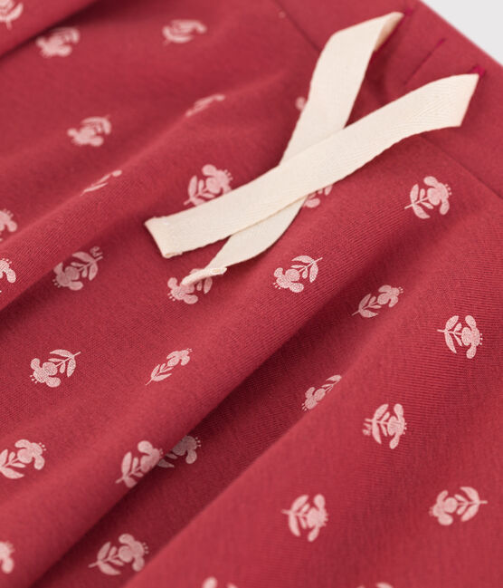 Falda estampada de algodón para niña rosa PAPI/beige AVALANCHE