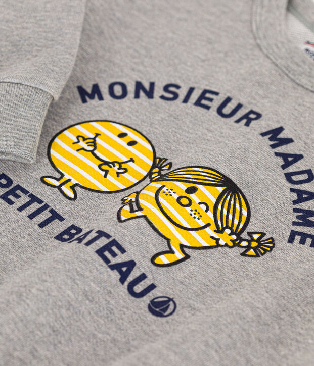 Sudadera infantil Monsieur Madame de mulet&oacute;n gris