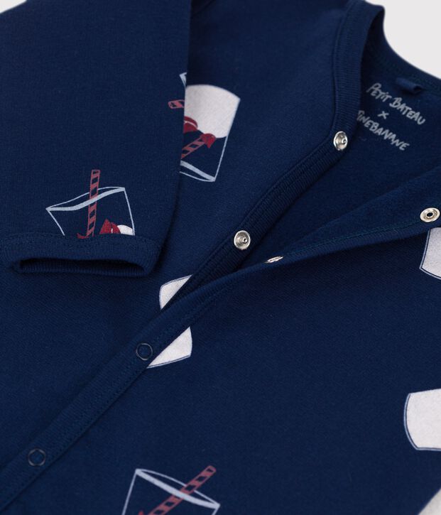 Pelele de beb&eacute; de algod&oacute;n org&aacute;nico Tajinebanane x Petit Bateau azul/multicolor