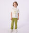 Camiseta infantil de manga corta de algod&oacute;n blanco