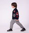 C&aacute;rdigan infantil de lana y algod&oacute;n con estampado rojo/multicolor