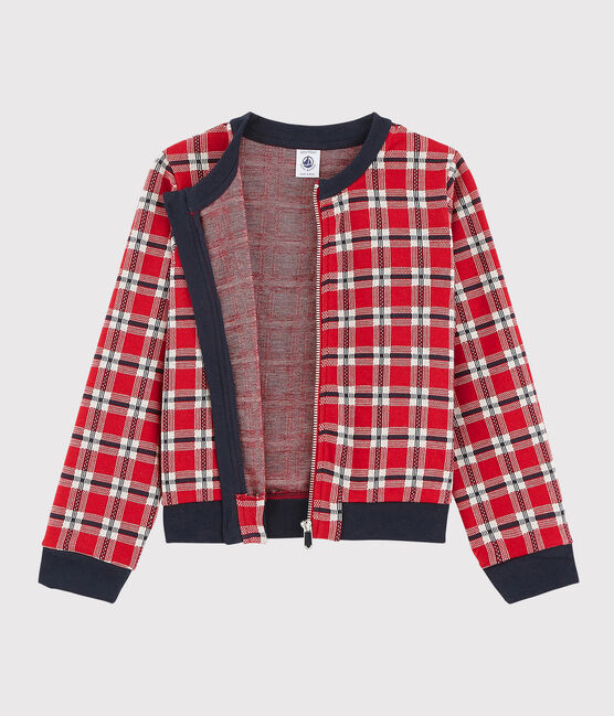 Cárdigan de cuadros infantil para niña rojo TERKUIT/blanco MULTICO