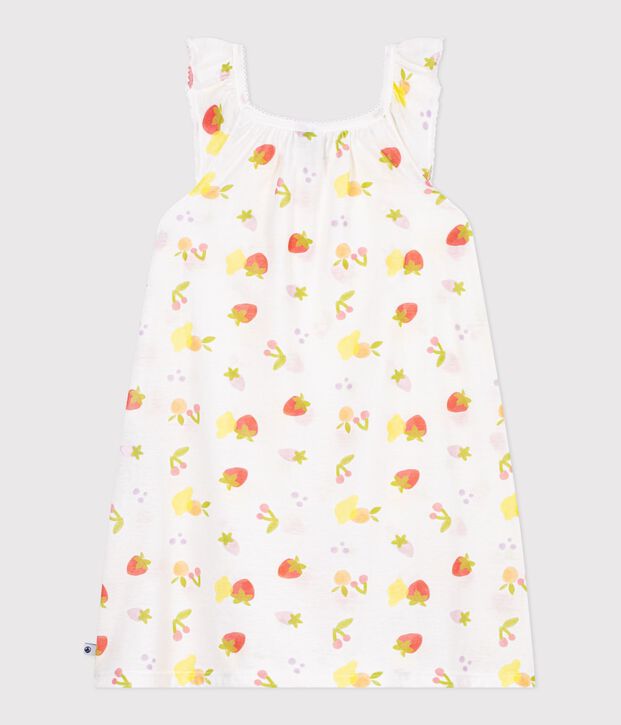 Camis&oacute;n infantil de algod&oacute;n con estampado de frutas blanco/multicolor