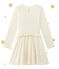 Vestido brillante bi-materia para niña beige COQUILLE