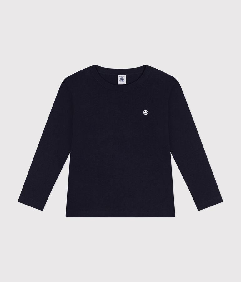 Camiseta de manga larga de punto para ni&ntilde;o/a azul