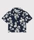 Camisa de manga corta con estampado hawaiano de popelina de bebé