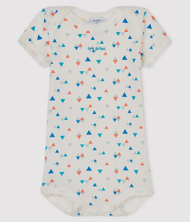 Bodi manga corta para beb&eacute; ni&ntilde;o-ni&ntilde;a blanco/multicolor