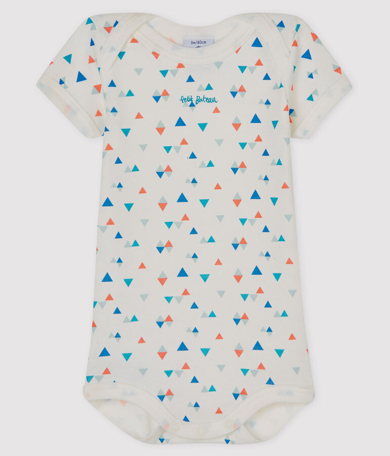 Bodi manga corta para beb&eacute; ni&ntilde;o-ni&ntilde;a blanco/multicolor